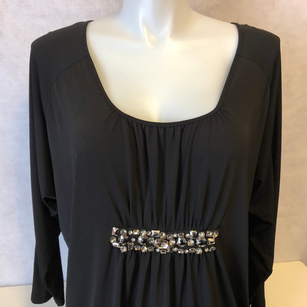 Michael Kors Women's 3X Black Dressy Tunic Blouse